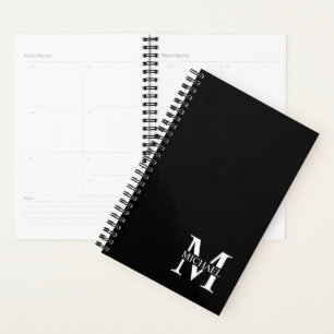 Agenda Monograma e Nome Personalizados Pretos