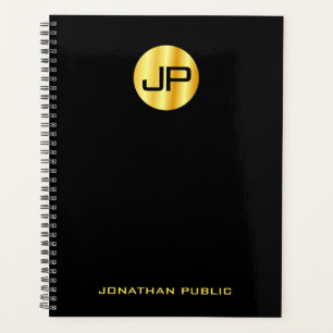 Agenda Monograma Elegante E Modelo Dourado