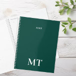 Agenda Monograma Elegante Mínimo<br><div class="desc">Planeador de Monograma Elegante mínimo. Personalize com os iniciais de ano e monograma.</div>