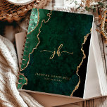 Agenda Monograma Emerald Green Agate 2025<br><div class="desc">Este elegante planejador de 2025 apresenta um design emerald green watercolor agate,  aparado com brilho dourado faux. Personalize-o com suas iniciais de monograma em letra de escrita dourada da moenda,  juntamente com o seu nome e o ano em letra sans serif.</div>