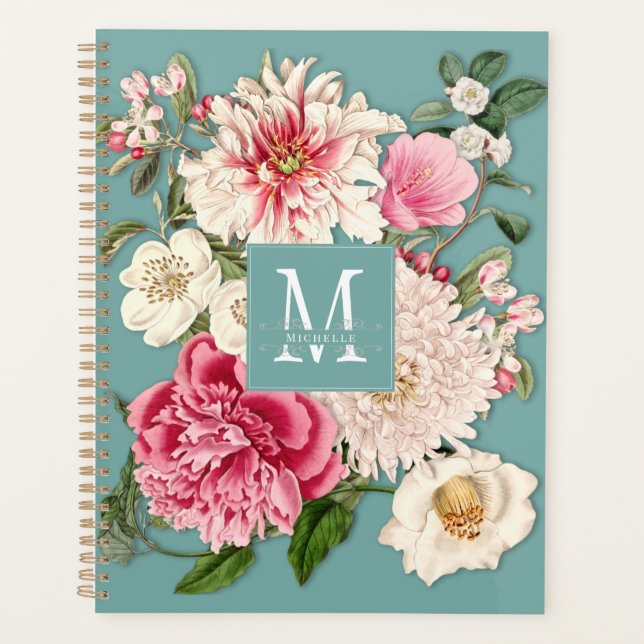 Agenda Monograma Floral (Frente)