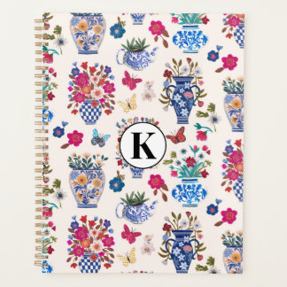 Agenda Monograma Floral Chinoiserie