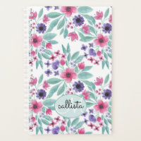 Monograma Floral com Cor de Letra Púrpura Rosa Gir