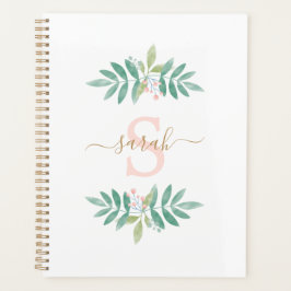 Agenda Monograma Floral em Aquarela