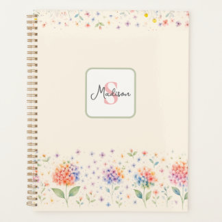 Agenda Monograma Floral por Aquarela — Blossomas Pastel