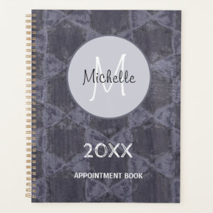 Agenda Monograma Geométrico em Círculos Rosa de Cinza Mod