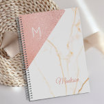 Agenda Monograma Girílico de Manteiga de Mármore Rosa<br><div class="desc">Um design de Lâmpada Rosa Marble enfeite este cobrir do planejador e ele pode ser personalizado com sua inicial e seu nome. Correspondendo. Veja nossa linha de produtos de cheio em nossa loja Zazzle.</div>