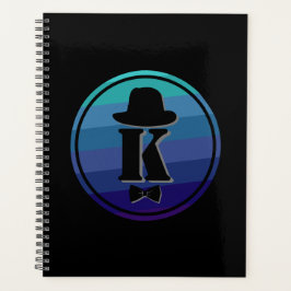 Agenda Monograma Inicial De Omã Azul Para Homens