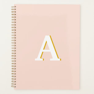 Agenda Monograma Inicial Escamudo Cor-de-rosa-rosa Tipogr