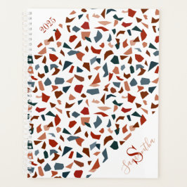Agenda Monograma Marrom Elegante