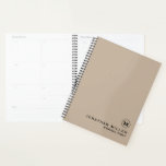Agenda Monograma Mínimo Moderno de Compromisso<br><div class="desc">Nome do Medalhão Mínimo do Monograma Moderno Título Texto Personalizado Texto Clássico Preto Tipografia Bloco Clássico Sólido Painel de Marcação em Segundo Plano</div>