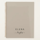 Agenda Monograma Mínimo Moderno Manuscrito Castanho Neutr<br><div class="desc">Um notebook simples e elegante monograma, minimalista e personalizado, em cor verde-escura neutra. Adequado para pequenas empresas, escritórios domésticos, profissionais empresariais ou independentes, escola.</div>