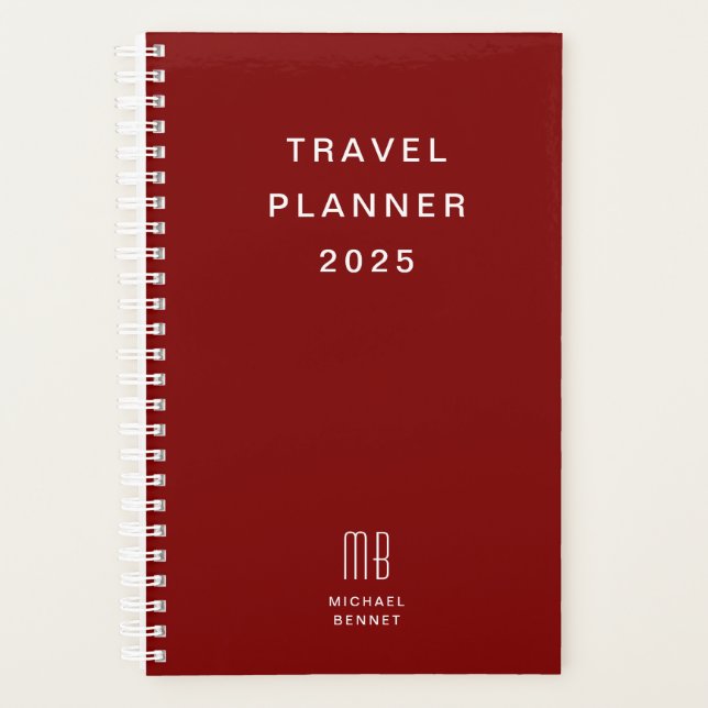Agenda Monograma Moderna Viagem Borgonha (Frente)