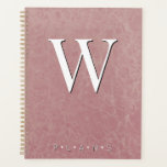 Agenda Monograma Moderno de Mármore Rosa-Rosa<br><div class="desc">Este planejador tem um fundo de efeito mármore poeirento cor-de-rosa rosa. Simples e contemporâneo. Preencha com um monograma personalizado. Criado pela imprensa simplesmente de farmácia.</div>