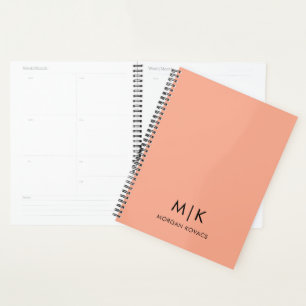 Agenda Monograma Moderno Rosa e Preto