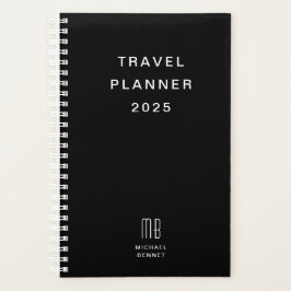 Agenda Monograma Moderno, Viagem Preto e Branco
