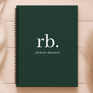 Agenda Monograma Na moda verde moderno minimalista