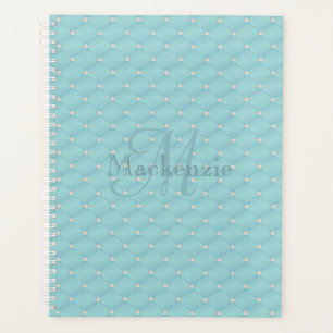 Agenda Monograma Nome personalizado Quilt Design Turquois