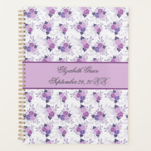 Agenda Monograma Nome Purple Pink Floral Baby Daily