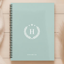 Agenda Monograma Ovo de Pato Verde Modernidade Minimalist