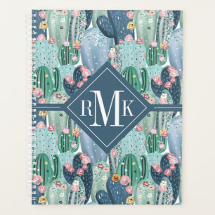 Agenda Monograma   Padrão De Cactus De Patel Suave