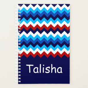 Agenda Monograma Pequeno Planner Azul Branco legal