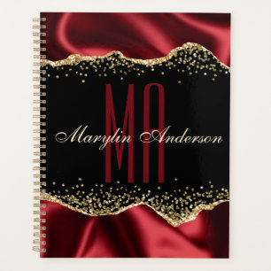 AGENDA MONOGRAMA PERSONALIZADA DO NAVIO VERMELHO E DOURAD