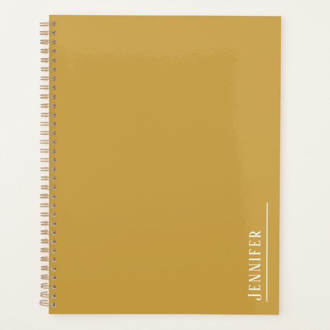 Agenda Monograma personalizado, bronze moderno (Frente)