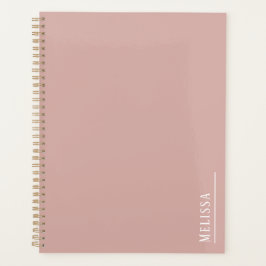 Agenda Monograma personalizado, cor-de-rosa pincel modern