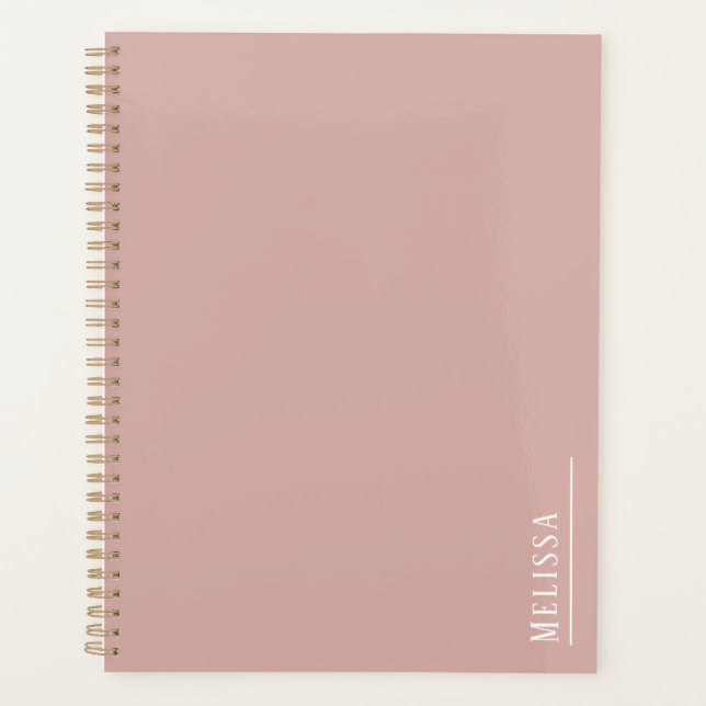 Agenda Monograma personalizado, cor-de-rosa pincel modern (Frente)