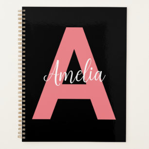 Agenda Monograma Personalizado de Impressão Moderno Inici