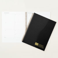 Monograma Personalizado de Textura de Couro Preto