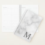Agenda Monograma Personalizado e Nome da cinza Marble<br><div class="desc">Monograma personalizado e presentes de nome com monograma personalizado e nome no estilo de fonte de serif clássico.</div>
