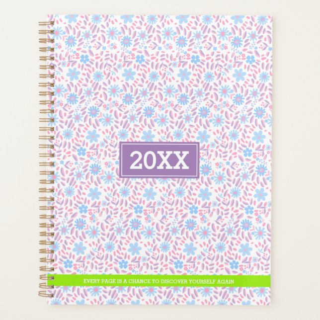 Agenda Monograma Personalizado Floral (Frente)