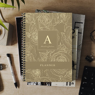 Agenda Monograma personalizado moderno e elegante e doura