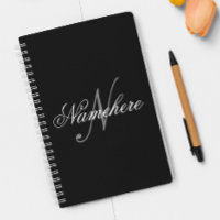 Monograma Personalizado Único de Nomes Preto e Bra