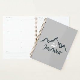 Agenda Monograma personalizável de cadeia montanhosa dese