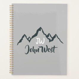 Agenda Monograma personalizável de cadeia montanhosa dese