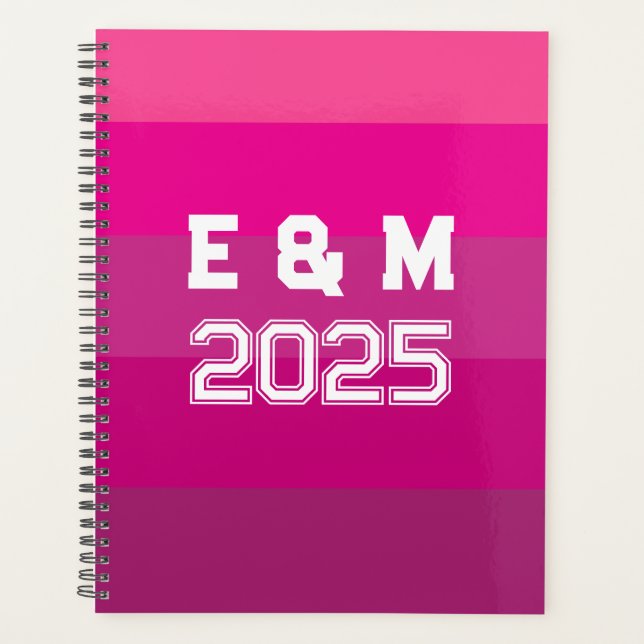 Agenda "Monograma personalizável e anos (Frente)