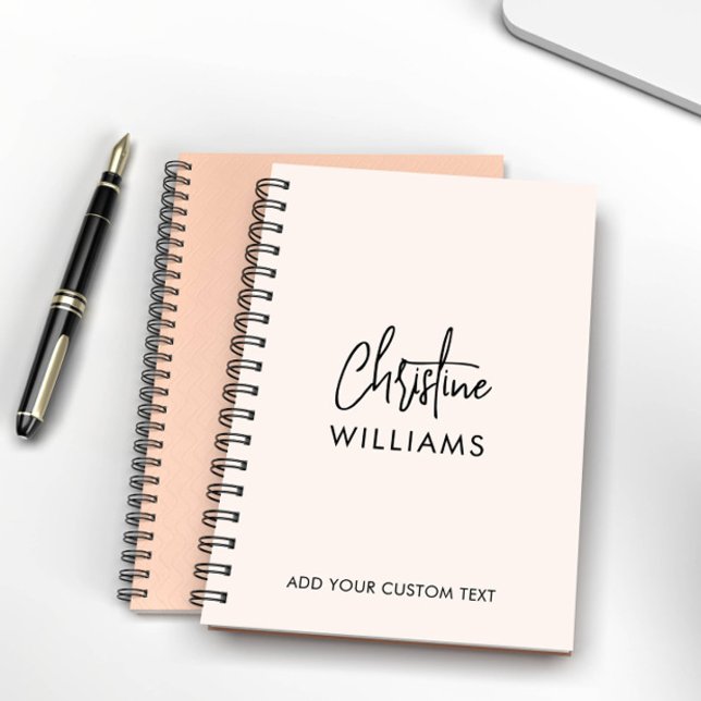 Agenda Monograma Script manuscrito Assinatura Blush cor-d (MONOGRAMMED PLANNER WITH SIGNATURE SCRIPT AND CUSTOM TEXT )