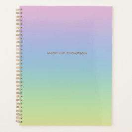 Agenda Monograma Simples do Unicórnio Arco-Íris