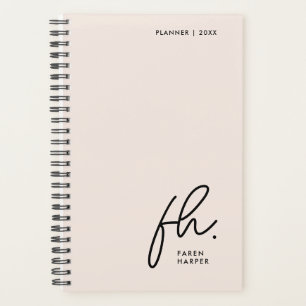 Agenda Monograma Simples E Elegante Lente Rosa Feminina