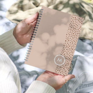 Agenda Monograma Trendy Beige & Terracotta Dots 2024
