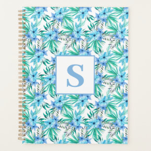 Agenda Monograma tropical azul