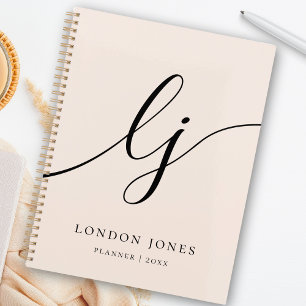 Agenda Monogramas Iniciais do Business Planner Nome do Sc