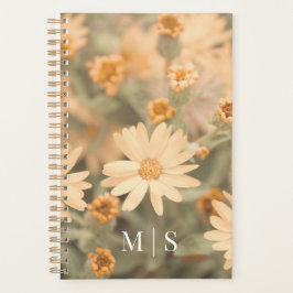 Agenda Monogramas Montana Wildflower Em Laranja