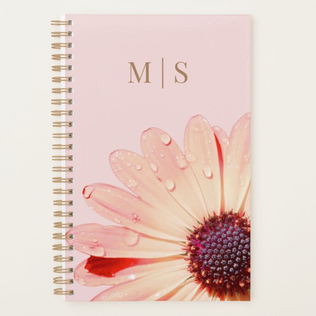 Agenda Monogramas Montana Wildflower em rosa (Frente)