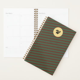 Agenda monogramas Vintage Red & green Stripe
