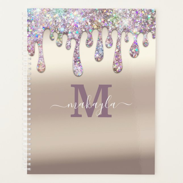 Agenda Monograph Glitter Drives Foil Personalizado (Frente)