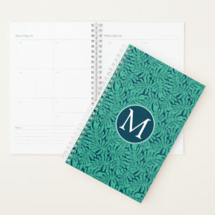 Agenda Monstera Tropical Leaf Pattern Monograma